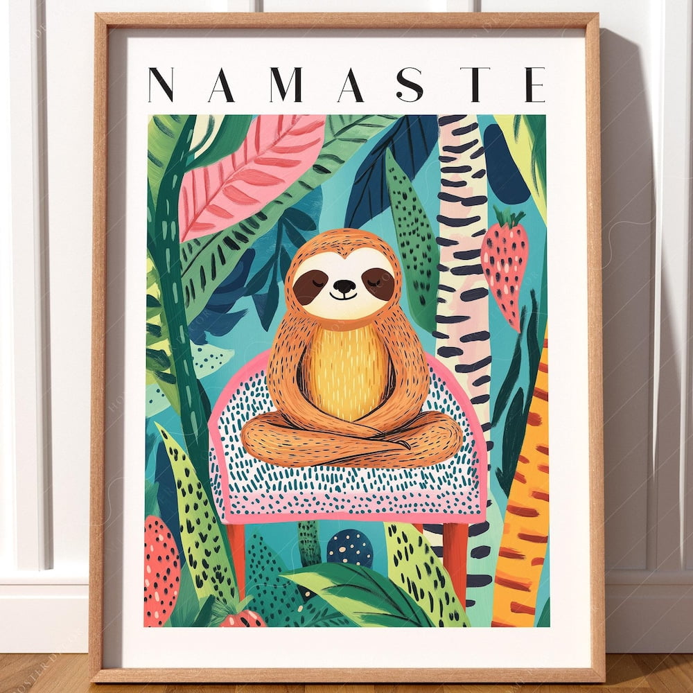 Dopaprint UNFRAMED PAPER POSTER Jungle Sloth Art Print Dopamine Decor ...