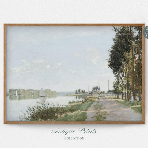 Dopaprint UNFRAMED PAPER POSTER Lake Landscape Vintage Painting, Monet Wall Art, Summe French Country Painting, Monet Print, Rustic Cottage Wall Decor Art