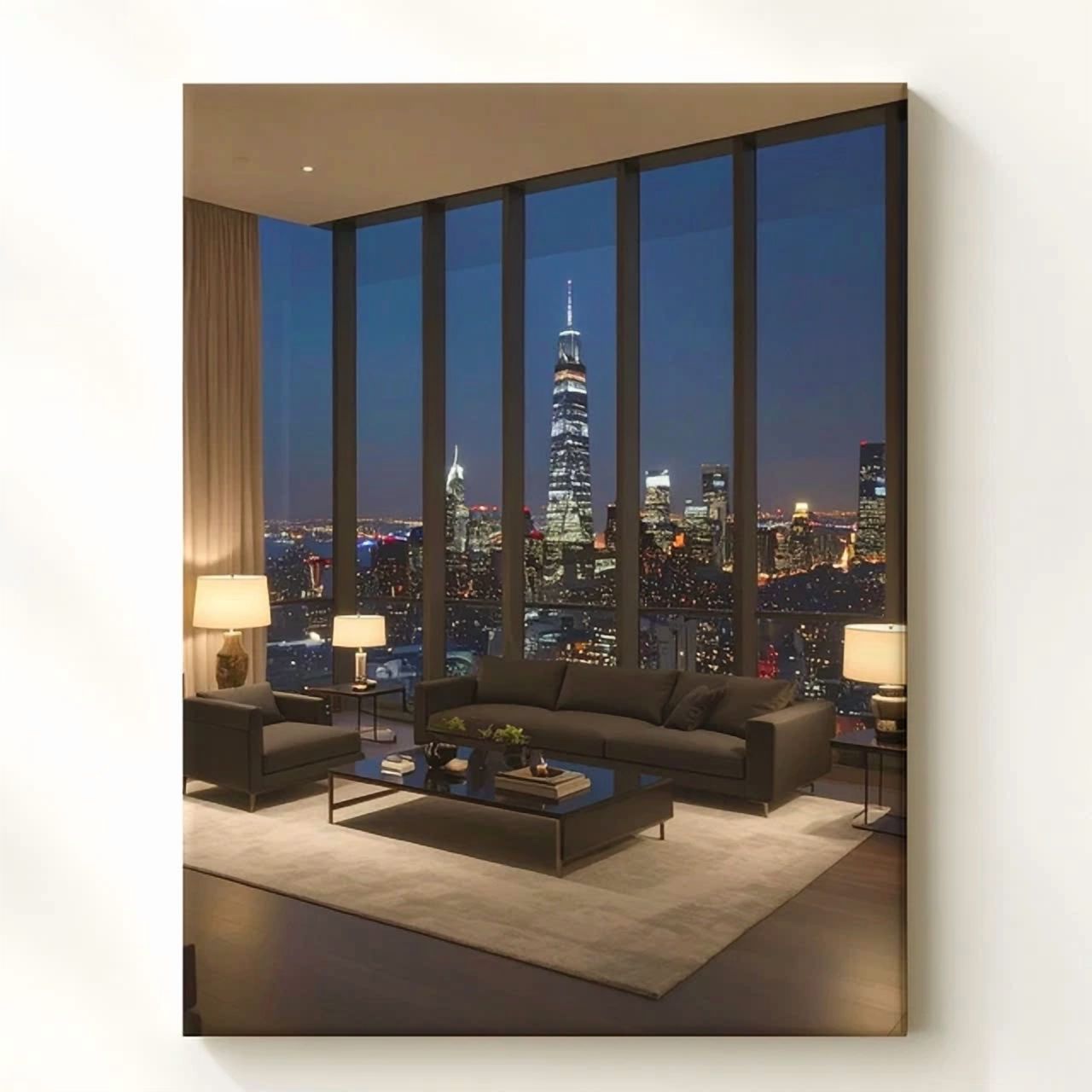 View of Dopaprint UNFRAMED PAPER POSTER Luxury Cityscape Apartment Poster ...