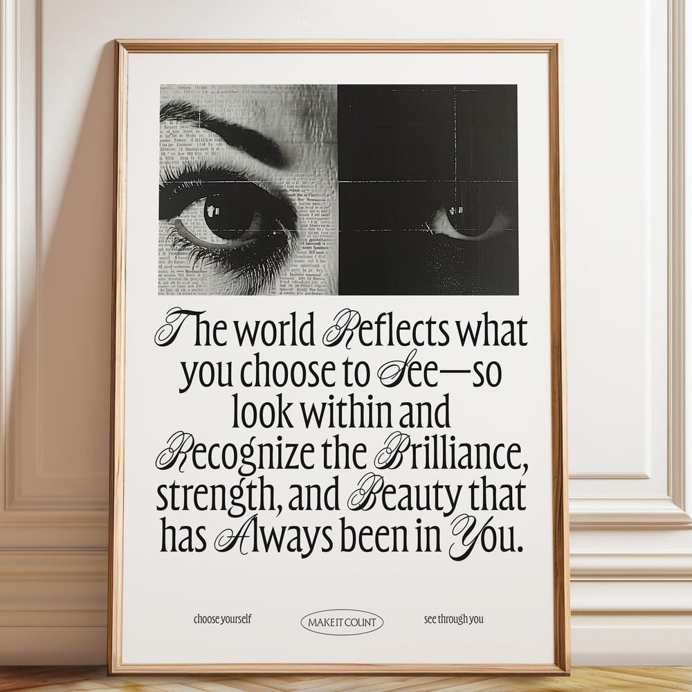 Dopaprint UNFRAMED PAPER POSTER Monochrome Eye Reflection Art Print ...