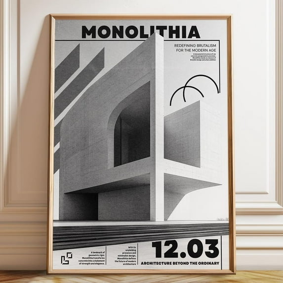 Dopaprint UNFRAMED PAPER POSTER Monolithia Brutalist Art Print Modern Dopaprint UNFRAMED PAPER POSTER Monolithia Brutalist Art Print Modern