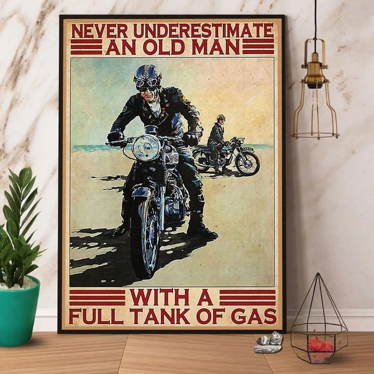 Dopaprint UNFRAMED PAPER POSTER Motorcycle Never Underestimate A Man ...