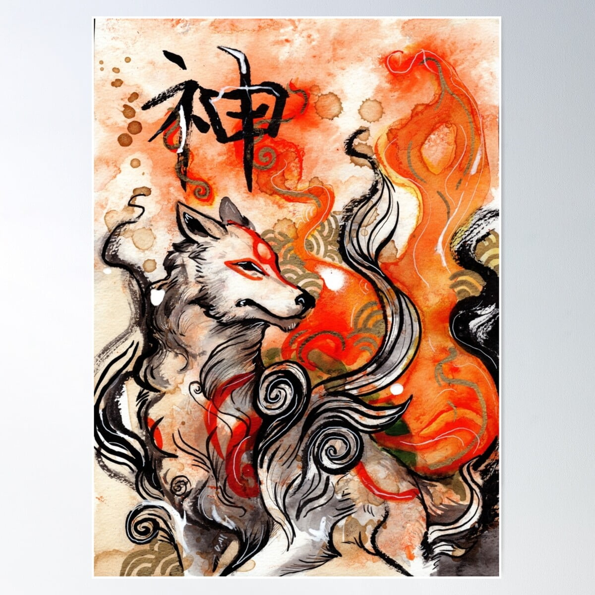 Dopaprint UNFRAMED PAPER POSTER Okami Amaterasu Poster Wall Art, Modern