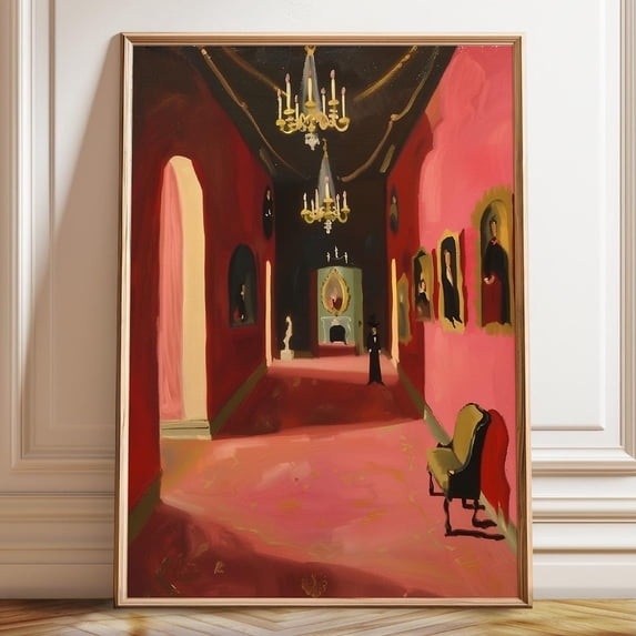 Dopaprint UNFRAMED PAPER POSTER Regal Hallway Art Print - Grand Hallway With Chandelier Poster ...