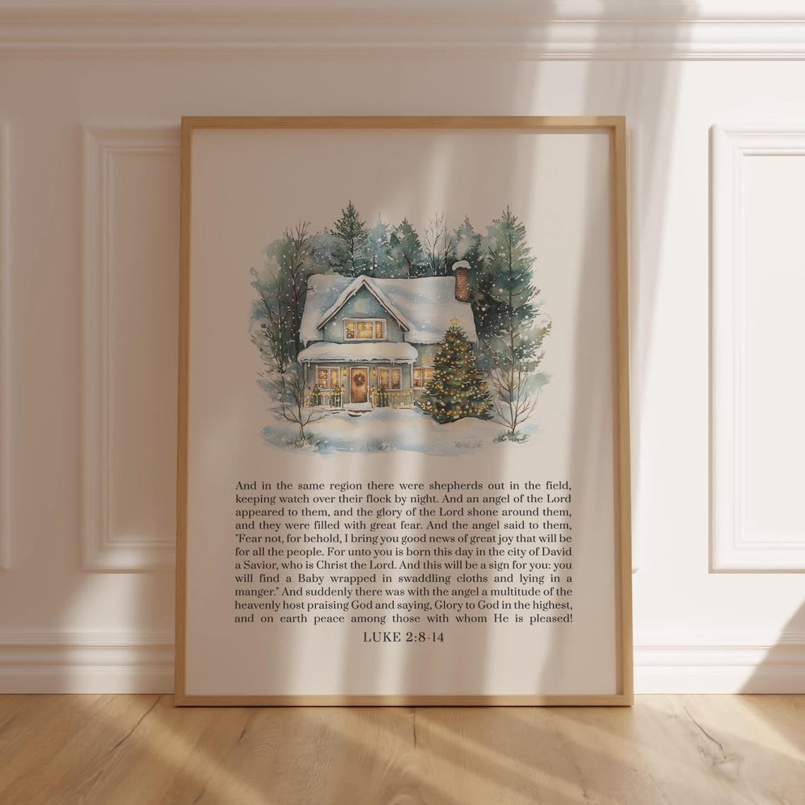Dopaprint UNFRAMED PAPER POSTER Scripture Wall Art Luke 2:8-14 Vintage ...