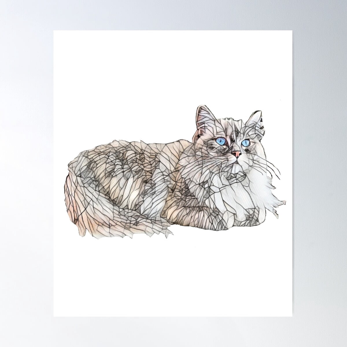 Dopaprint UNFRAMED PAPER POSTER Seal Ragdoll Design - Floppy Cat Lovers ...