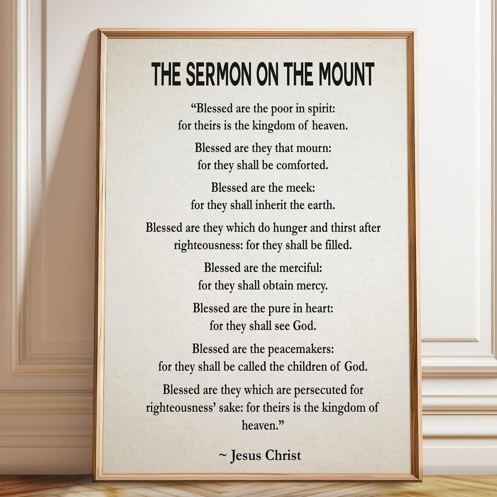 Dopaprint UNFRAMED PAPER POSTER The Sermon On The Mount By Jesus Christ ...