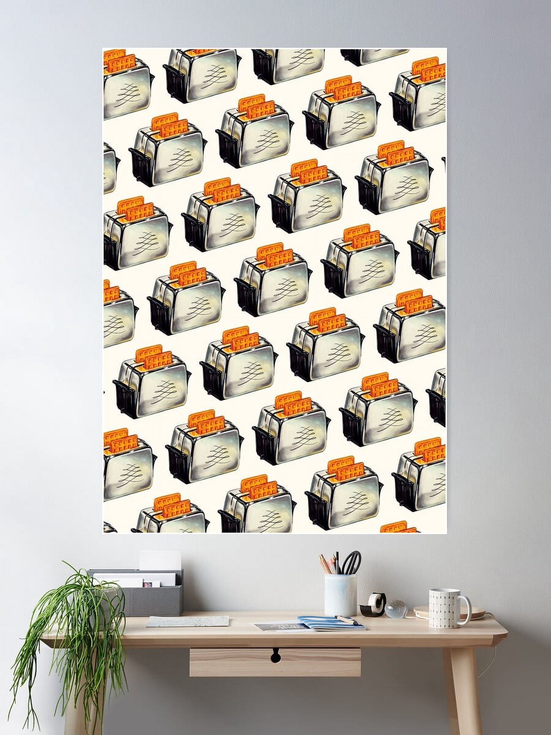 Dopaprint UNFRAMED PAPER POSTER Toaster Pattern - White Poster Wall Art ...