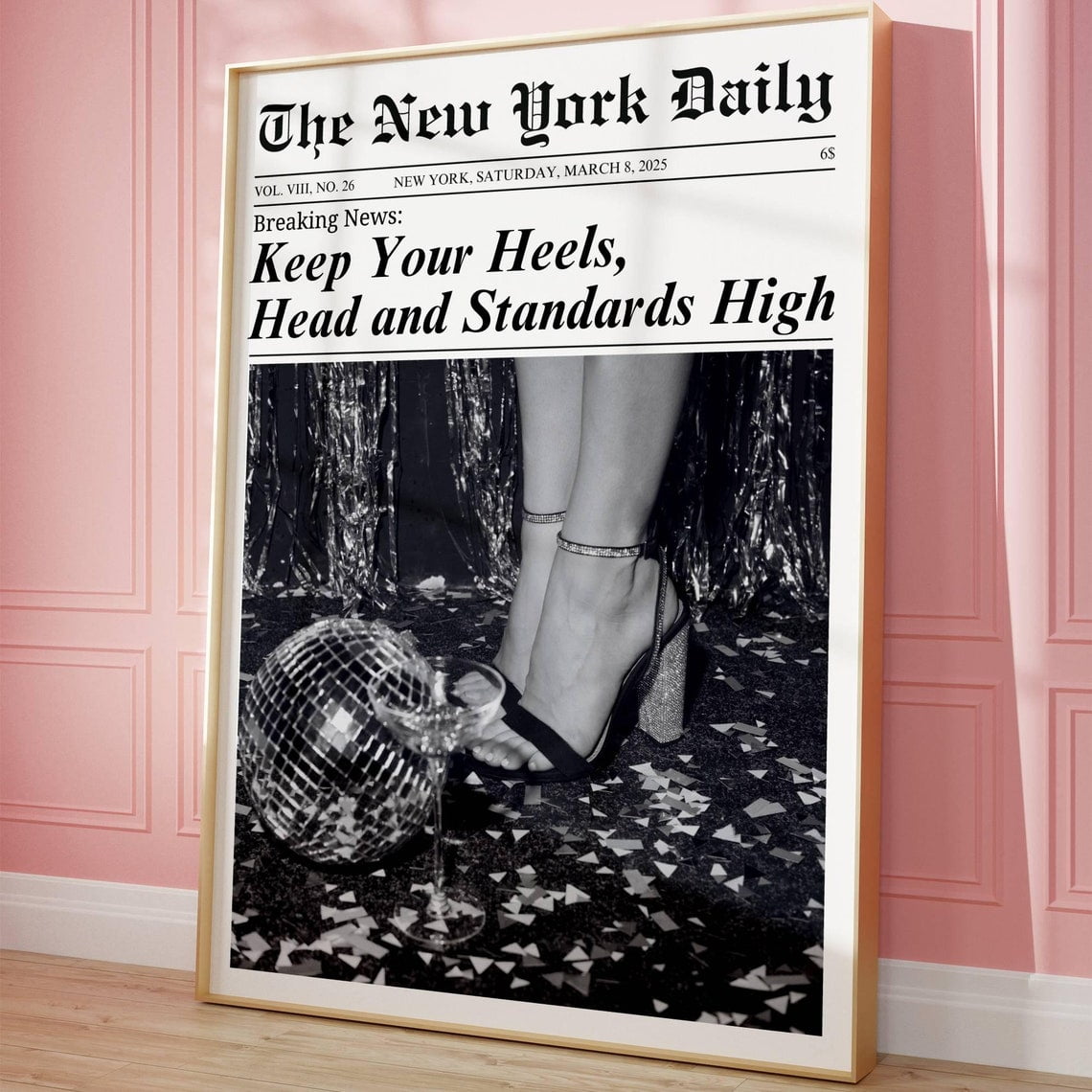 Dopaprint UNFRAMED PAPER POSTER Trendy Newspaper Print Keep Your Heels dopaprint-unframed-paper-poster-trendy-newspaper-print-keep-your-heels