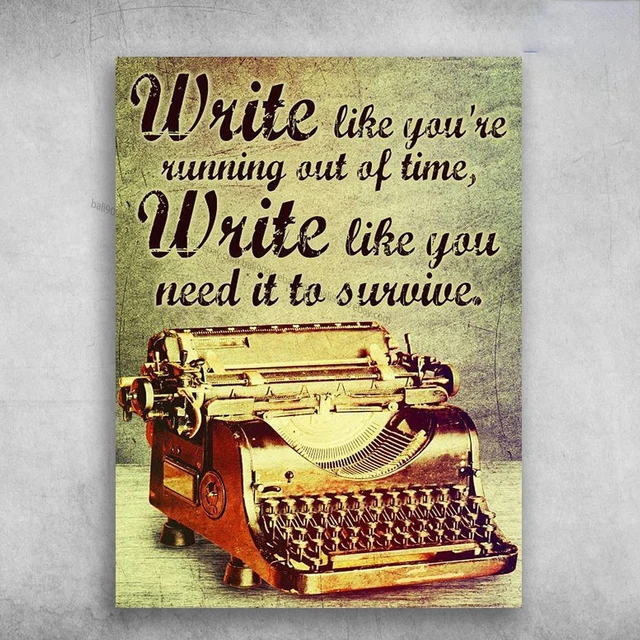 Running Typewriter Dopaprint UNFRAMED PAPER POSTER Typewriter Poster, Literature Gift ...
