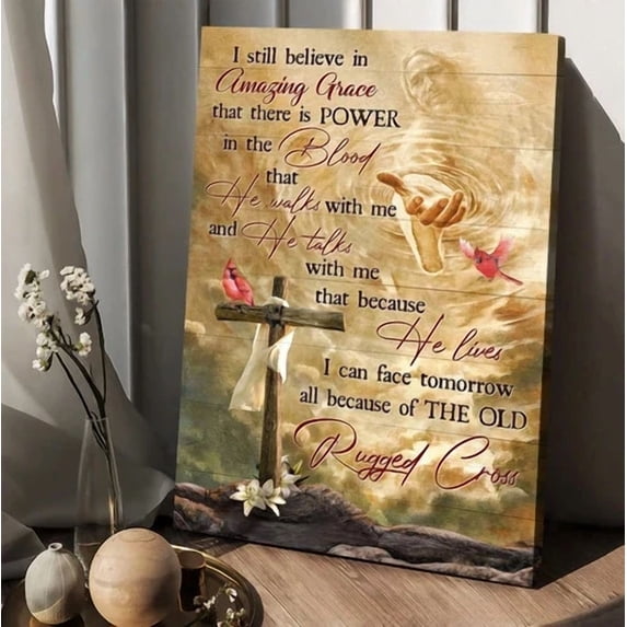 Dopaprint UNFRAMED PAPER POSTER Unique Cross Red Cardinal Jesus I Still ...