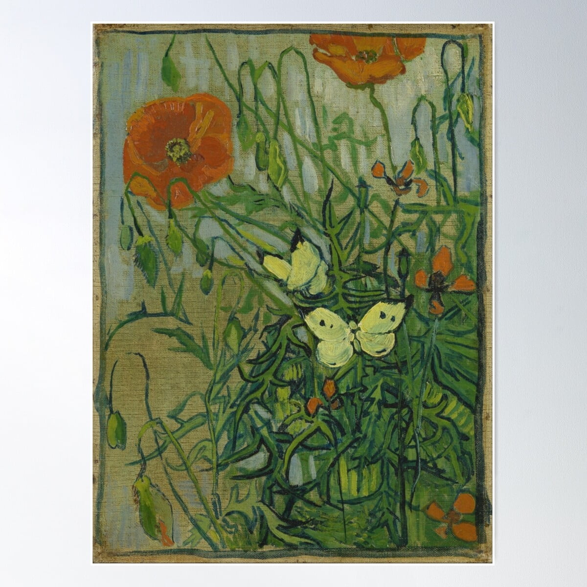 Dopaprint UNFRAMED PAPER POSTER Vincent Van Gogh - Butterflies And