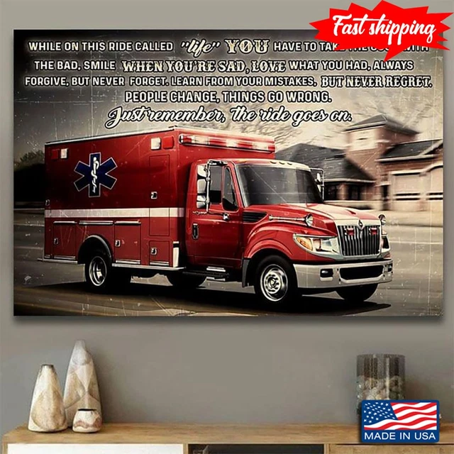 Dopaprint UNFRAMED PAPER POSTER Vintage Paramedic Emt Ambulance Rescue ...