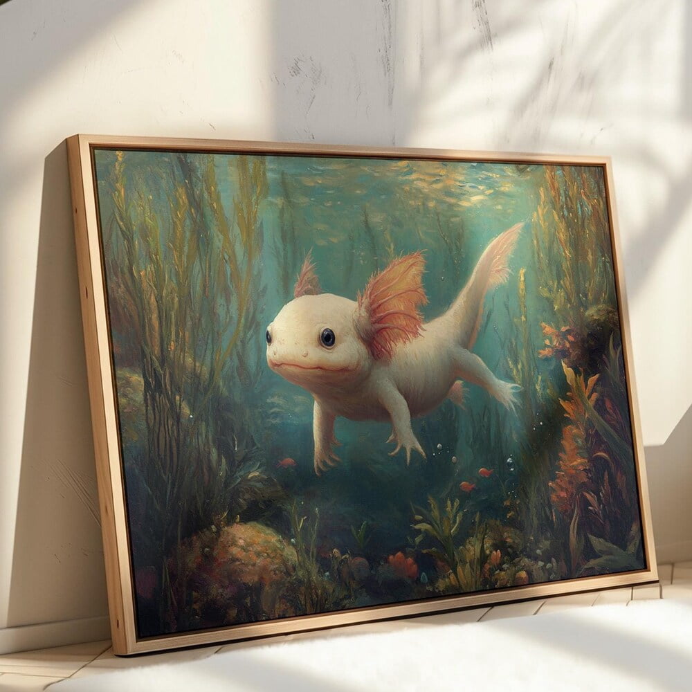 Photo inspiration: Fresh Look at Dopaprint Unframed Paper Poster Whimsical Underwater Axolotl Poster