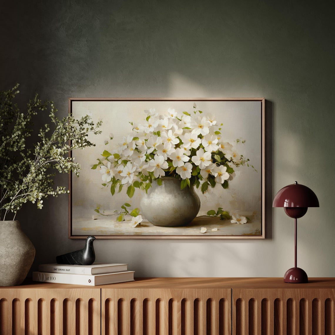 Curated visual reference: Gallery Detail: Dopaprint Unframed Paper Poster White Floral Bouquet In Elegant Vase