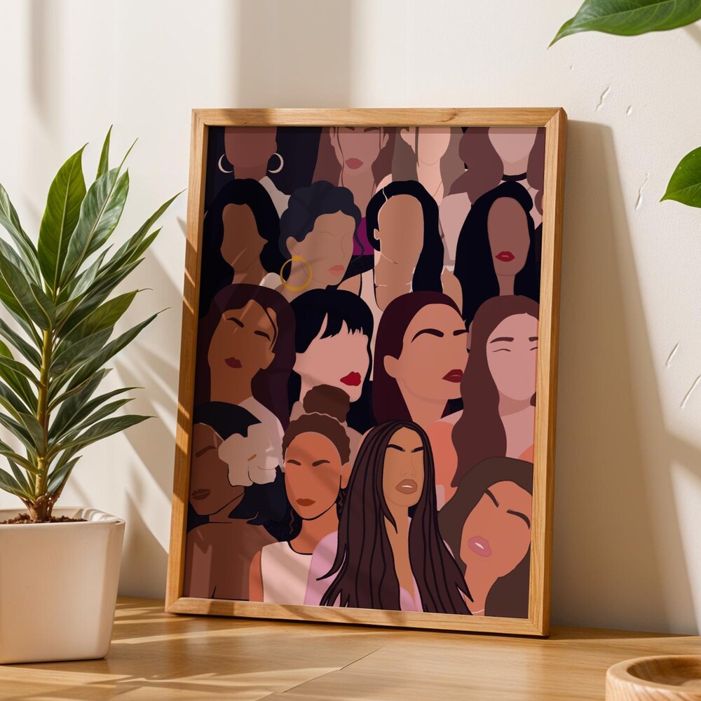 Dopaprint UNFRAMED PAPER POSTER Women Empowerment Wall Art Print ... - Silhouette Minimalist Decor