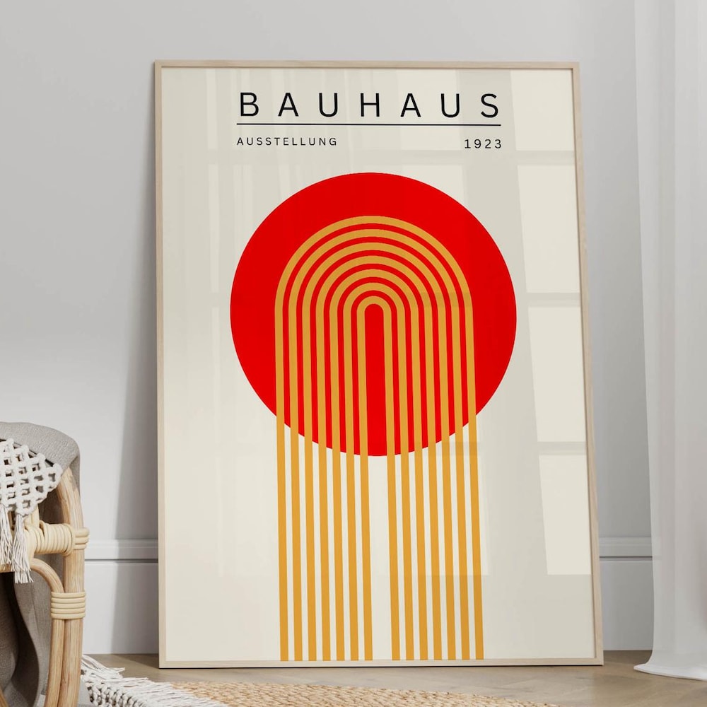 Dopaprint UNFRAMED PAPER POSTER Yellow Red Bauhaus Poster - Bauhaus Wall Art, Mid Century Modern ...