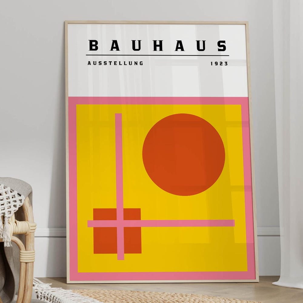 Dopaprint UNFRAMED PAPER POSTER Yellow Red Bauhaus Poster Bauhaus Dopaprint UNFRAMED PAPER POSTER Yellow Red Bauhaus Poster Bauhaus