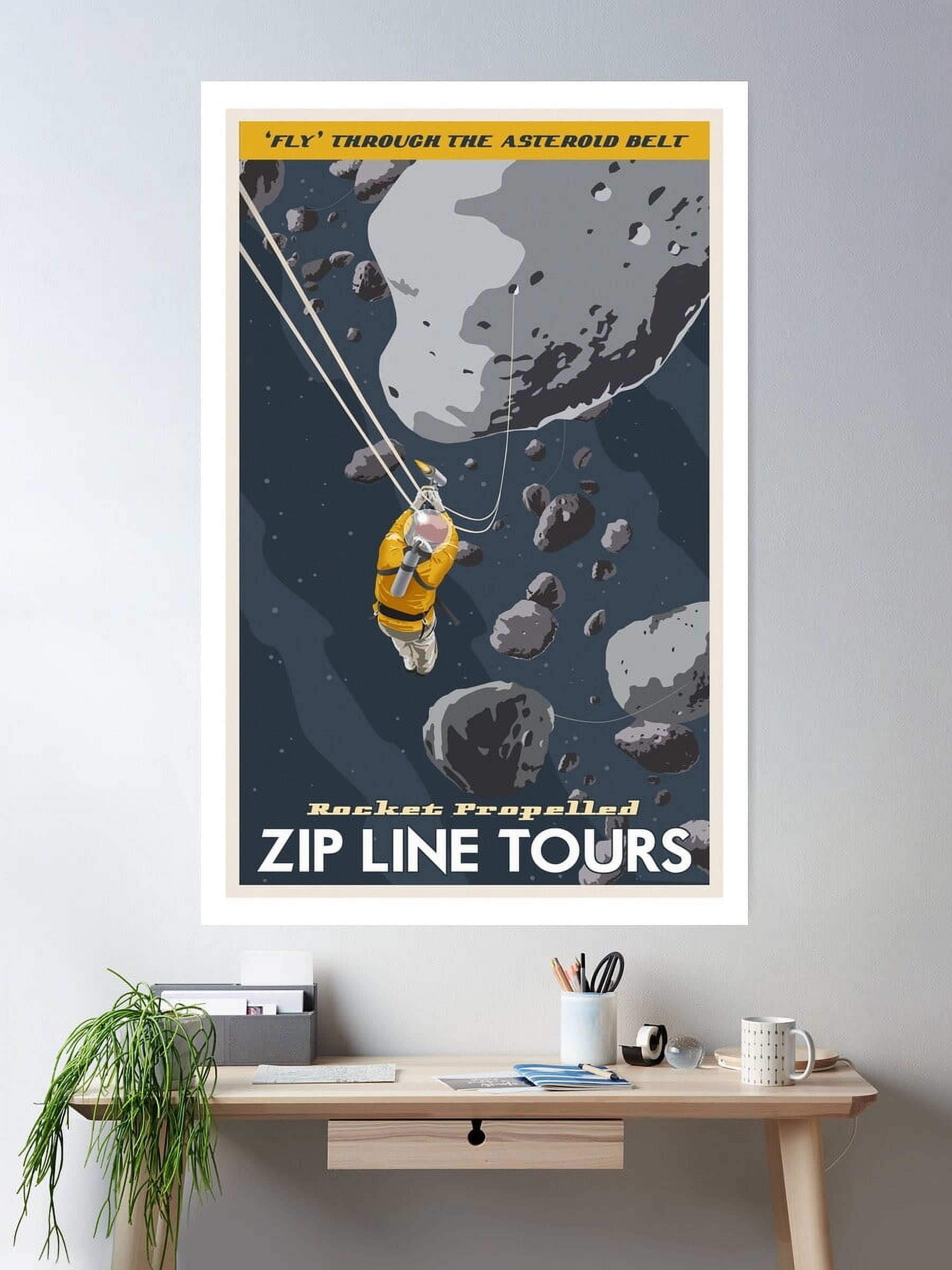 Dopaprint UNFRAMED PAPER POSTER Zipline Through The Asteroid Belt ...