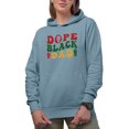 thumbnail image 1 of Dope Black Dad, Groovy Retro Wavy Text Merch Gift, Light Blue Hooded Sweatshirt or Hoodie, Medium, 1 of 5