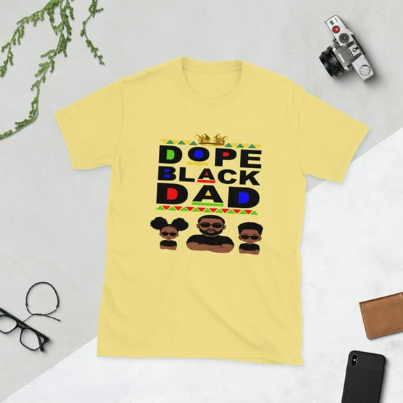 Dope Black Dad Unisex T-Shirt (Cornsilk, XL)