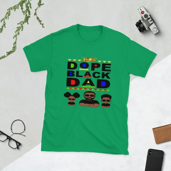 Dope Black Dad Unisex T-Shirt (Irish Green, XL)