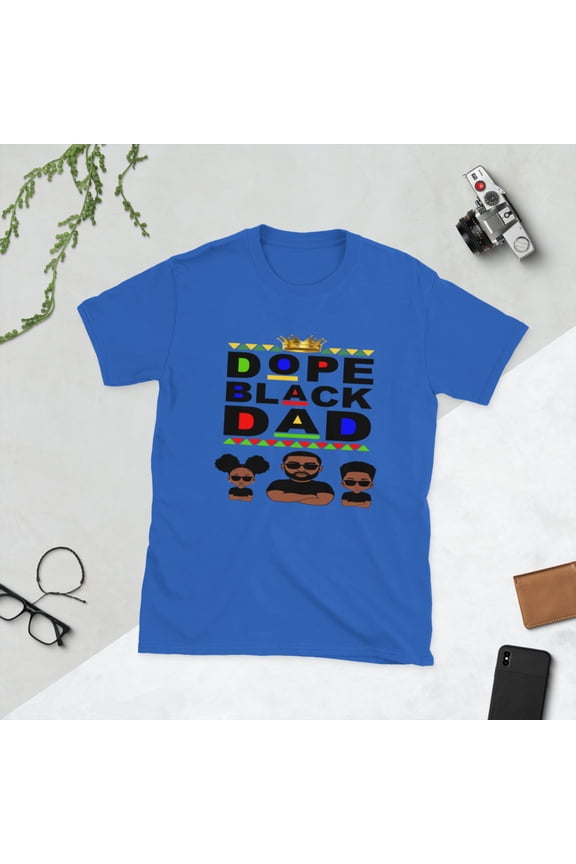 Dope Black Dad Unisex T-Shirt (Royal, 3XL)