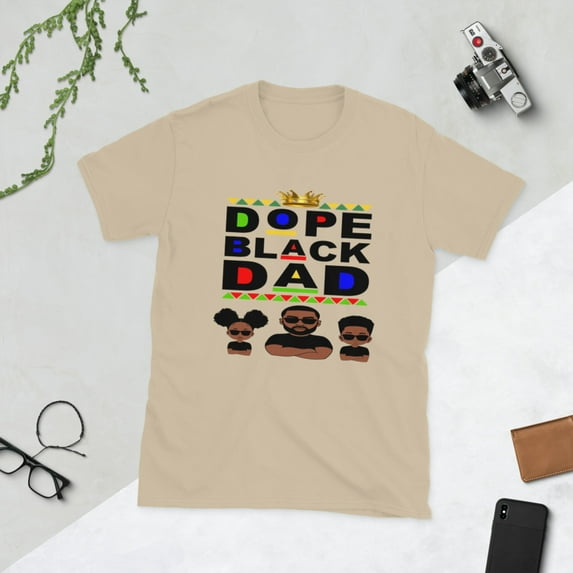 Dope Black Dad Unisex T-Shirt (Sand, L)