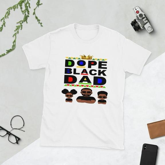 Dope Black Dad Unisex T-Shirt (White, S)