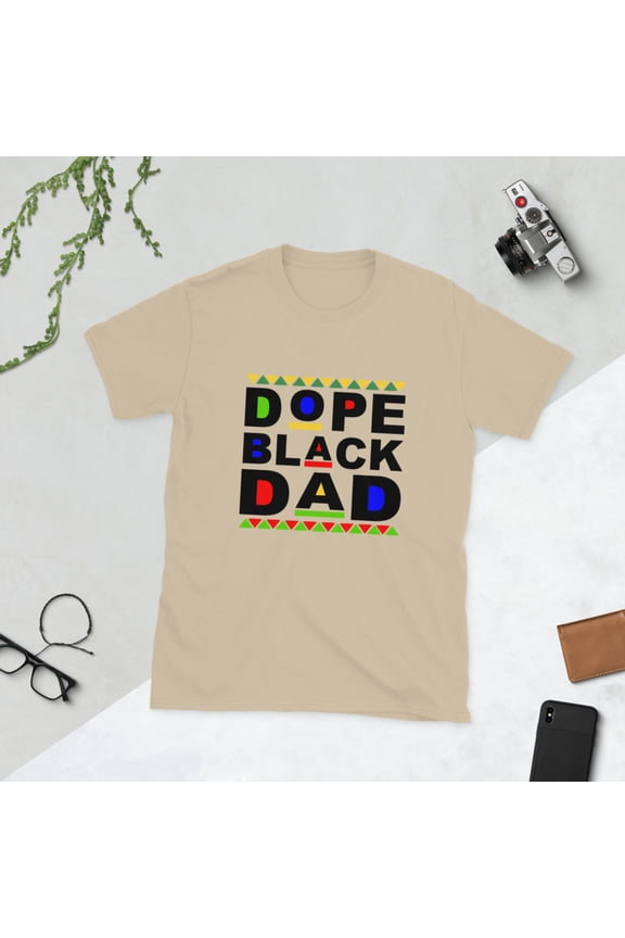 Dope Black Dad V2 Short-Sleeve Unisex T-Shirt (Sand, M)