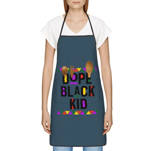 Dope Black Kid Apron,Black History Month Gift for Black Women,Waterproof Chef Apron with Pocket,Inspirational Gift for Kitchen Cooking BBQ,Melanin Gifts