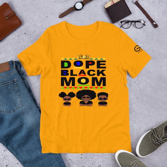 Dope Black Mom Unisex t-shirt (Gold, L)