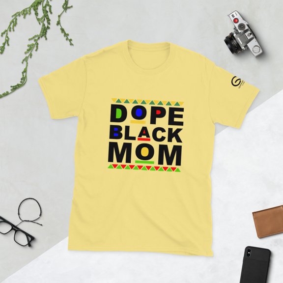 Dope Black Mom V2 Short-Sleeve Unisex T-Shirt (Cornsilk, S)