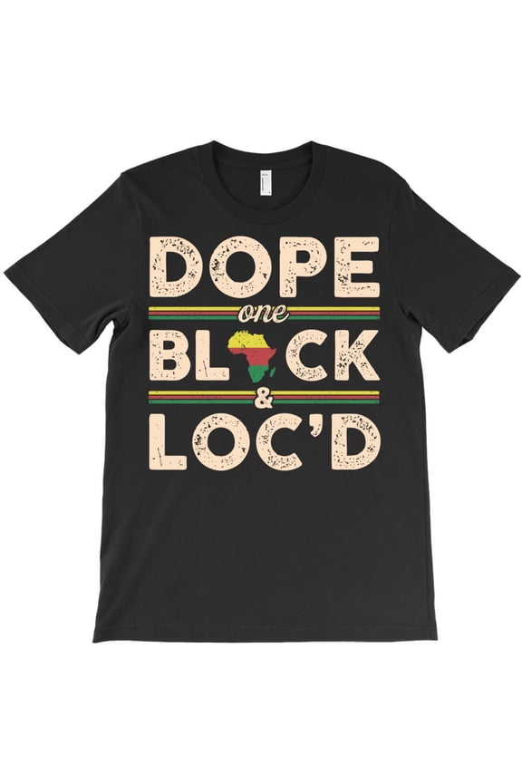 Dope Black and Loc'd Hair African American Dashiki Style Graphic H24139 Unisex T-Shirt, Up to 5XL Available