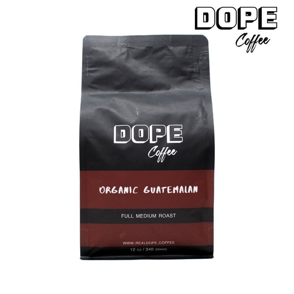Dope Coffee 12oz Organic Guatemalan  Ground Coffee- Medium Roast - Arabica Coffee - Naturally Caffeinated