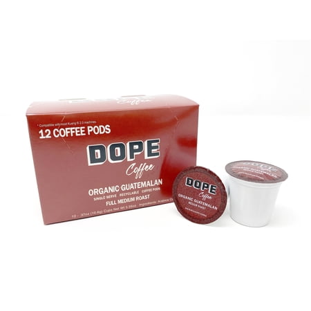 Dope Coffee, Organic Guatemalan, Medium Roast, Single-Serve Keurig K-Cup Pods 12ct