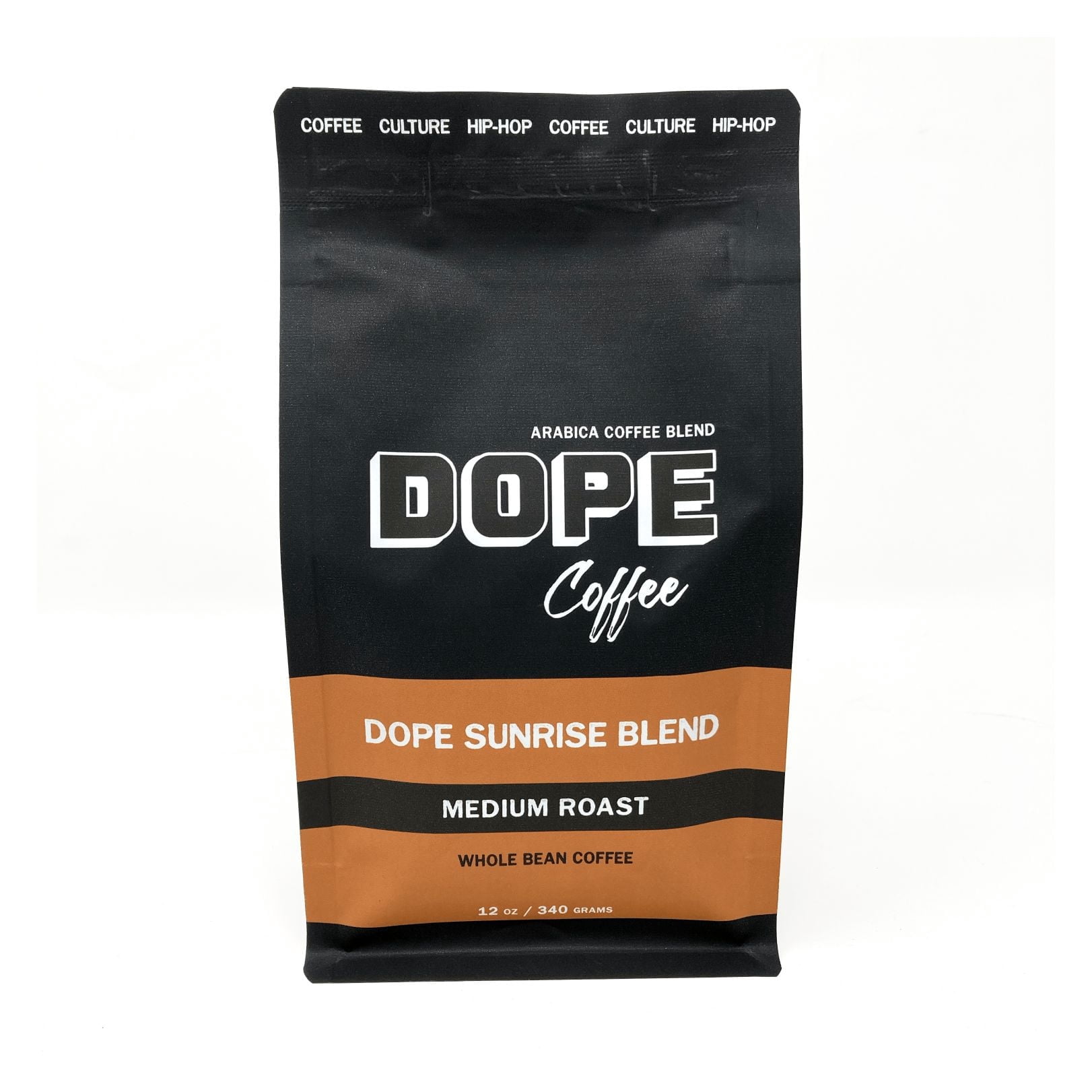 Dope Coffee Whole Bean Dope Sunrise Blend Medium Roast, 100% Organic Fair Trade, 100% Arabica, 12oz