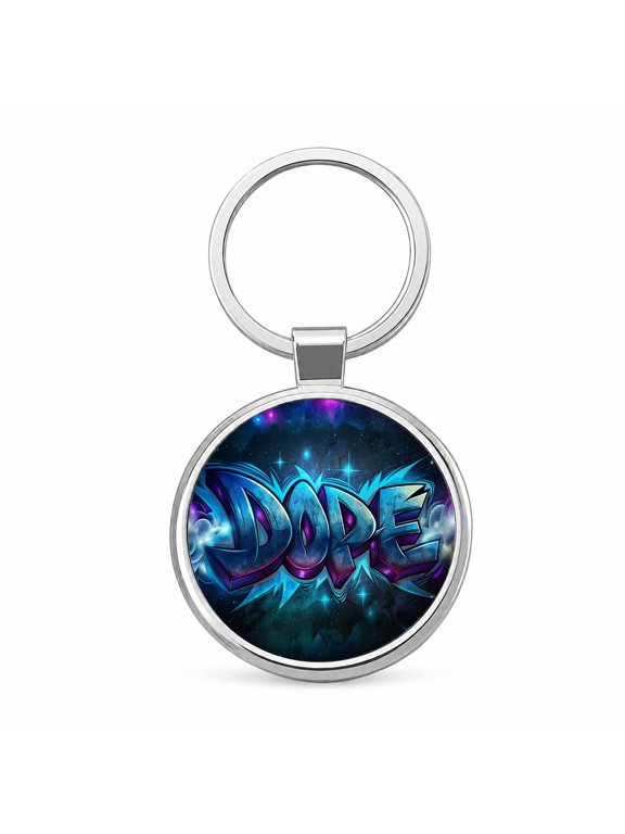 Dope Graffiti Metal Round Keychain