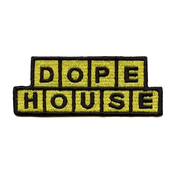 Dope House Diner Parody Patch Popular Script Culture Embroidered Iron On