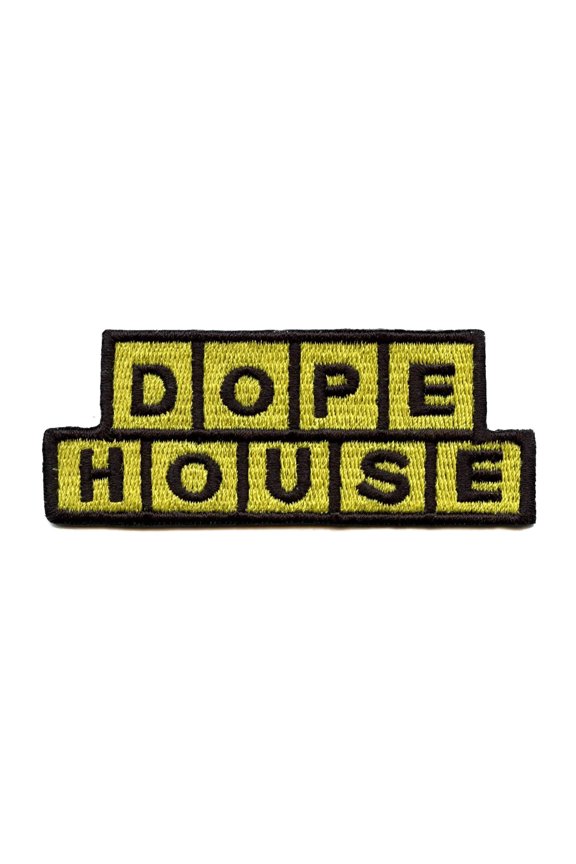 Dope House Diner Parody Patch Popular Script Culture Embroidered Iron On