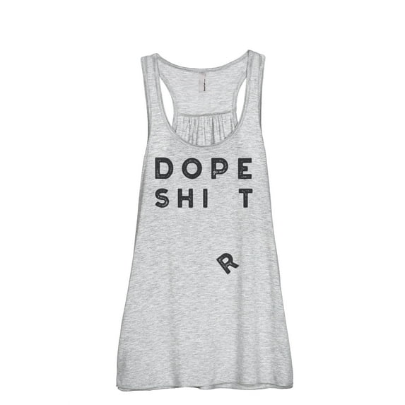 Dope Shirt Women's Fashion Sleeveless Flowy Racerback Workout Yoga Tank Top Sport Grey X-Large