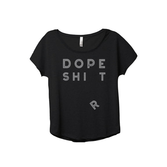 Dope Shirt Women's Fashion Slouchy Dolman T-Shirt Tee Heather Black 3X-Large