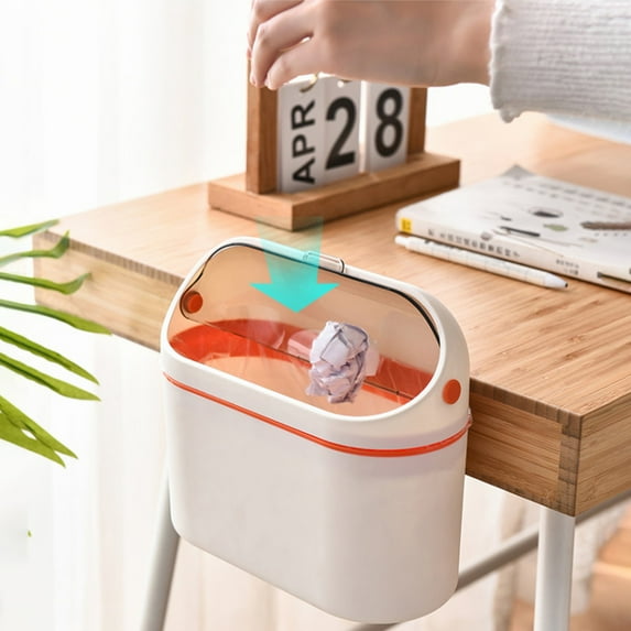 Dopebox Automatic Motion Sensor Rubbish Can, Touchless Bathroom Trash Can, Garbage Can With Lid, Small Trash Can for Bedroom, Bathroom Corner Trash Can (Orange)