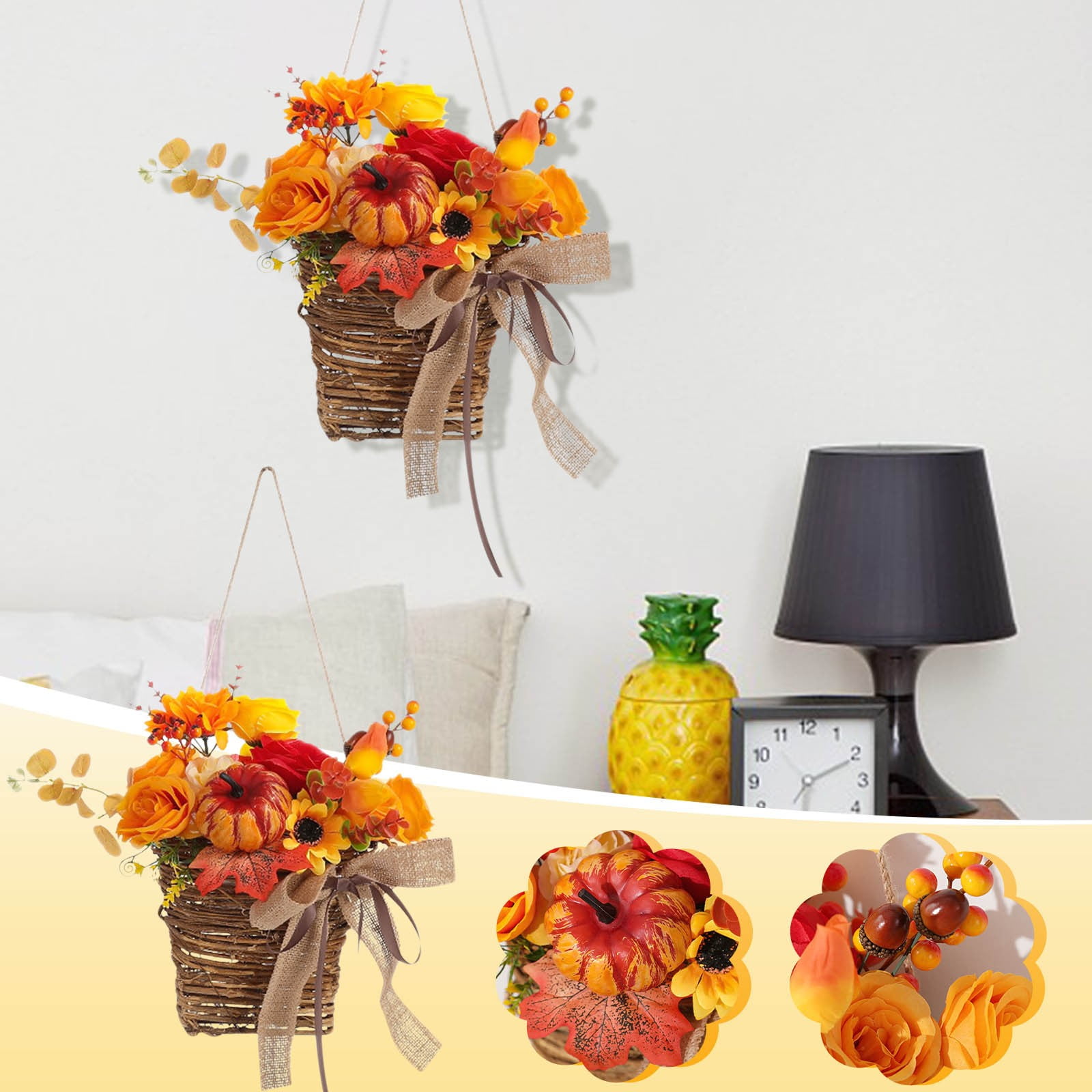 Dopebox Balcony Decor Fruit Hanging, Flower Basket, Rattan Weaving