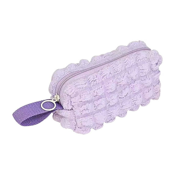 Dopebox Big Capacity Pencil Pouch Large Capacity Pen Pencil Case Extra Big Pencil Bag with 3 Compartments Zippered Pencil Case, Plastic Pencil Box (Purple)