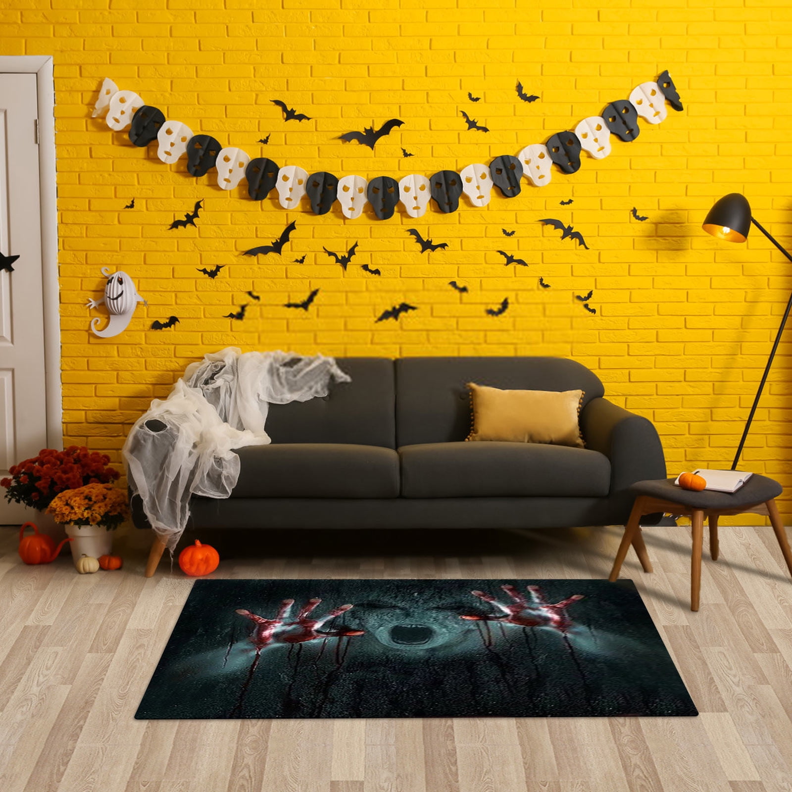 Dopebox Black Memory Foam Bath Mat, Memory Foam Kitchen Rug, Large Bath