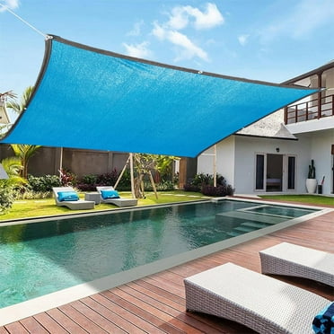 Dopebox Blue Triangle Waterproof Sun Shade Sail Canopy - UV Block