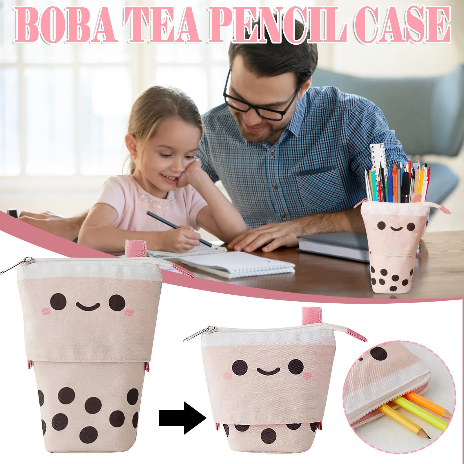 Dopebox Cat Pull Pen Bag Creative Stationery Bag, Cute Pencil Case ...