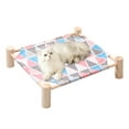 thumbnail image 1 of Dopebox Clearance Rubber Mats for Floor, Dog Suspended Bed, Wooden Dog Suspended Elevated Cold Bed, Detachable Portable Indoor/Outdoor Pet Bed, Microfiber Rubber Backed Rugs (Pink), 1 of 7