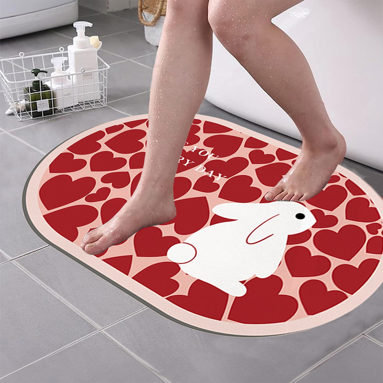 Dopebox Extra Absorbent Shaggy Bath Mat, Self Drying Bathroom Mat